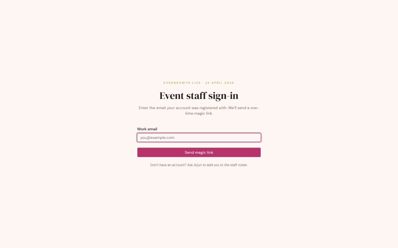 The event platform sign-in page at event.maalica.com