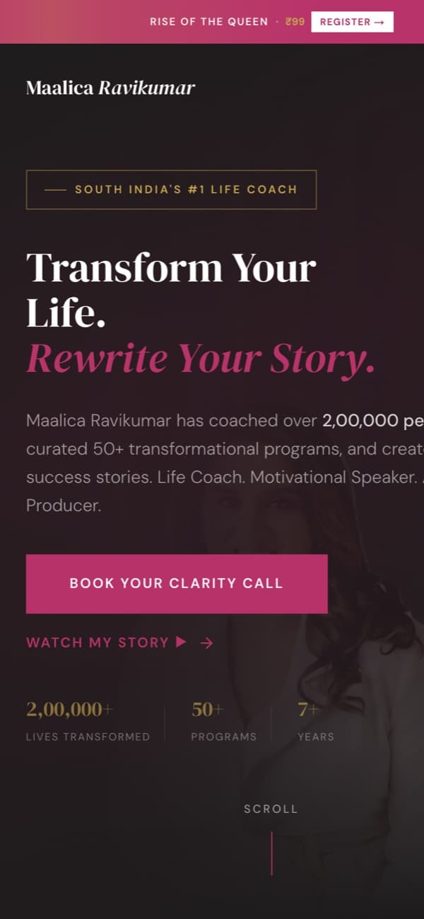 The maalica.com homepage on a phone